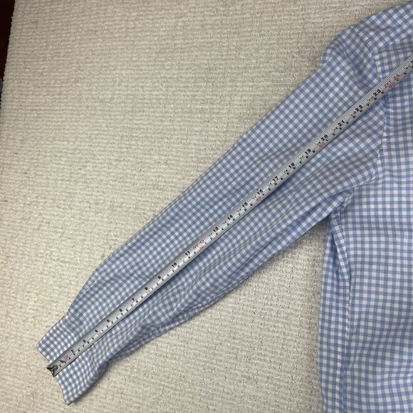 Gant Shirt Mens Small Cotton The Poplin Gingham Regular Fit Blue Check - Picture 13 of 16